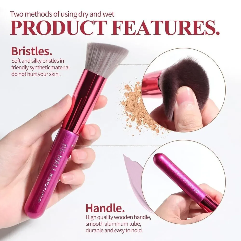 Bs-Mall14 Pieces Pink Makeup Brushes With Sponge & Eyeshadow Applicator Kit